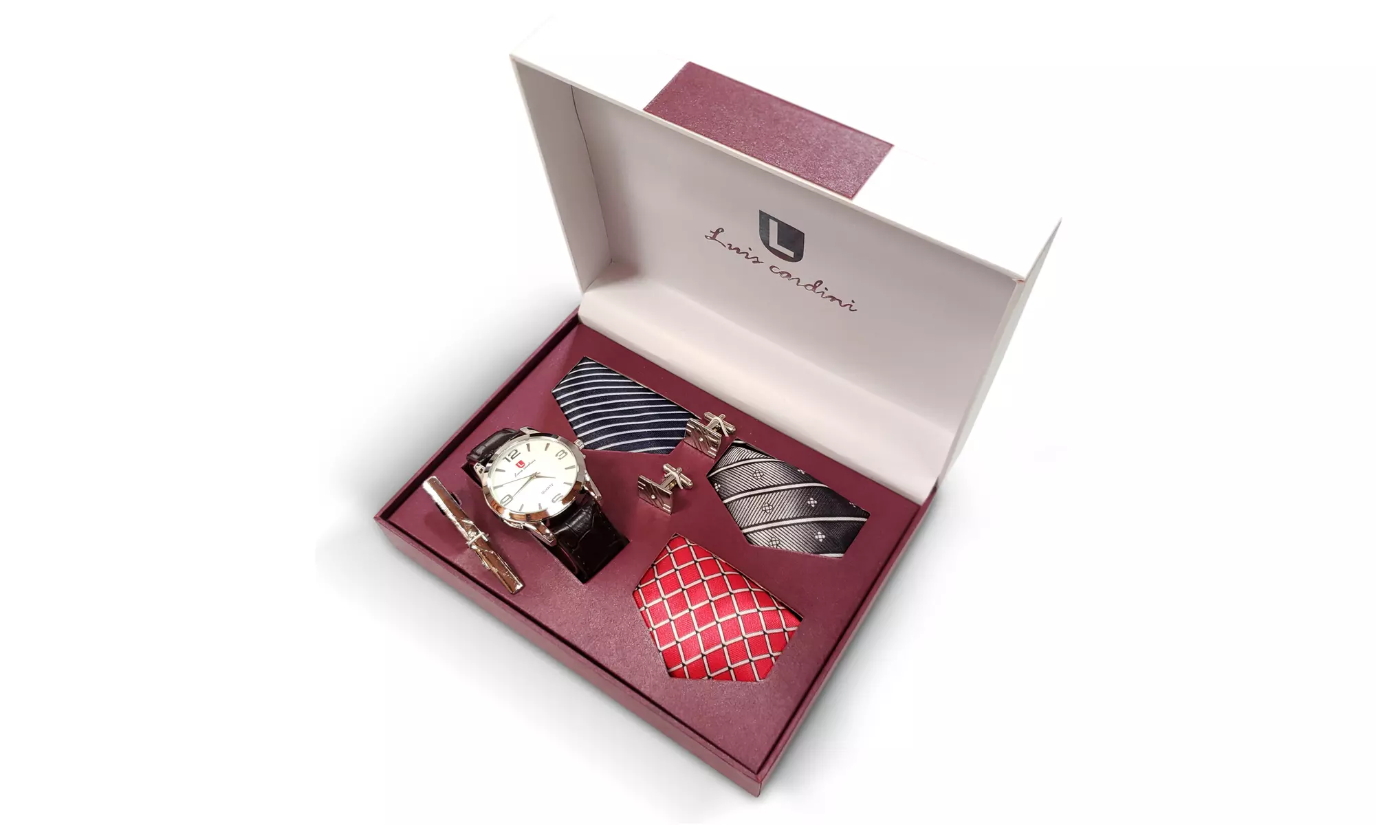 Luis Cardini Watch Gift Box for Men  - Men's Watch, Cufflinks, & Ties -New - Primary Image