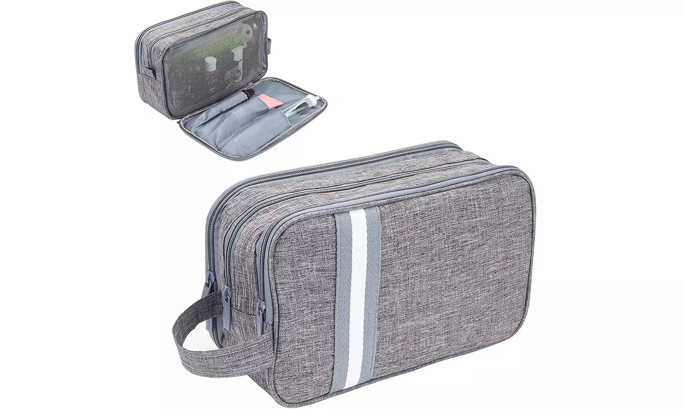 Travel Toiletry Bag Dopp Kit Water-resistant Shaving Bags with Divider&Handle