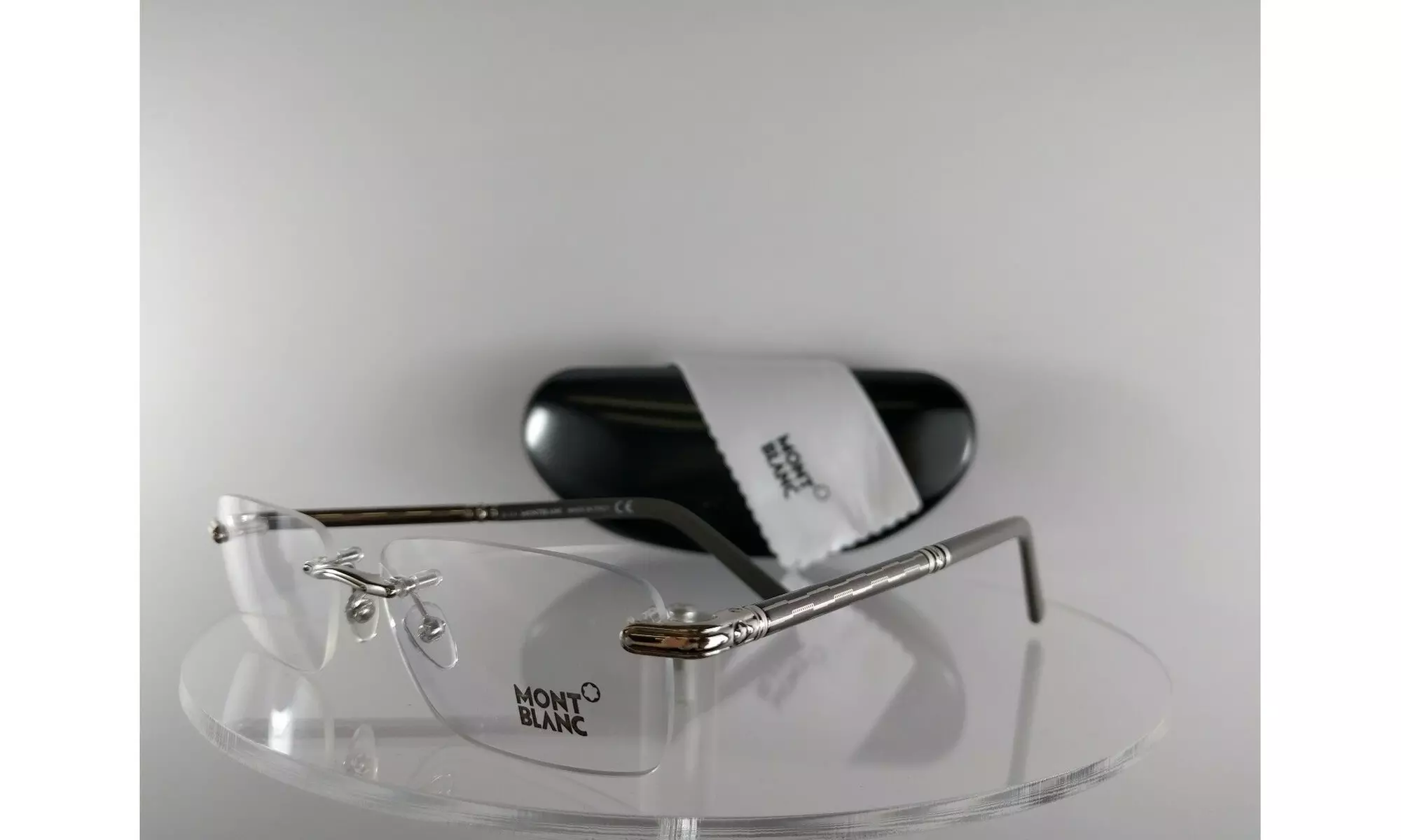 New Authentic MONT Blanc MB 432 016 Eyeglasses Gray Shiny Silver MB0432 Frame - Primary Image