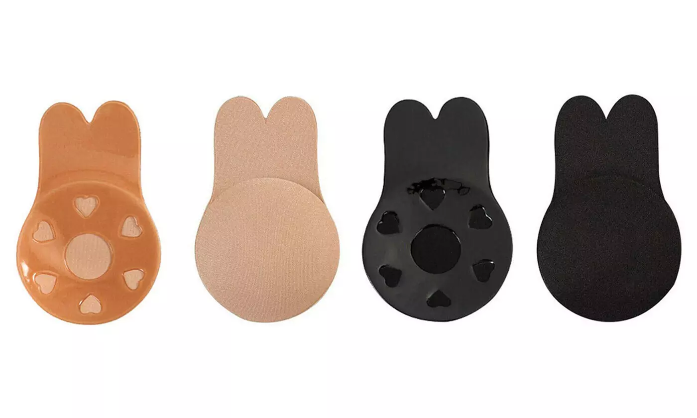 2-Pack Women's Invisible Lifting Bras Reusable Silicone Nipple Covers Backless
