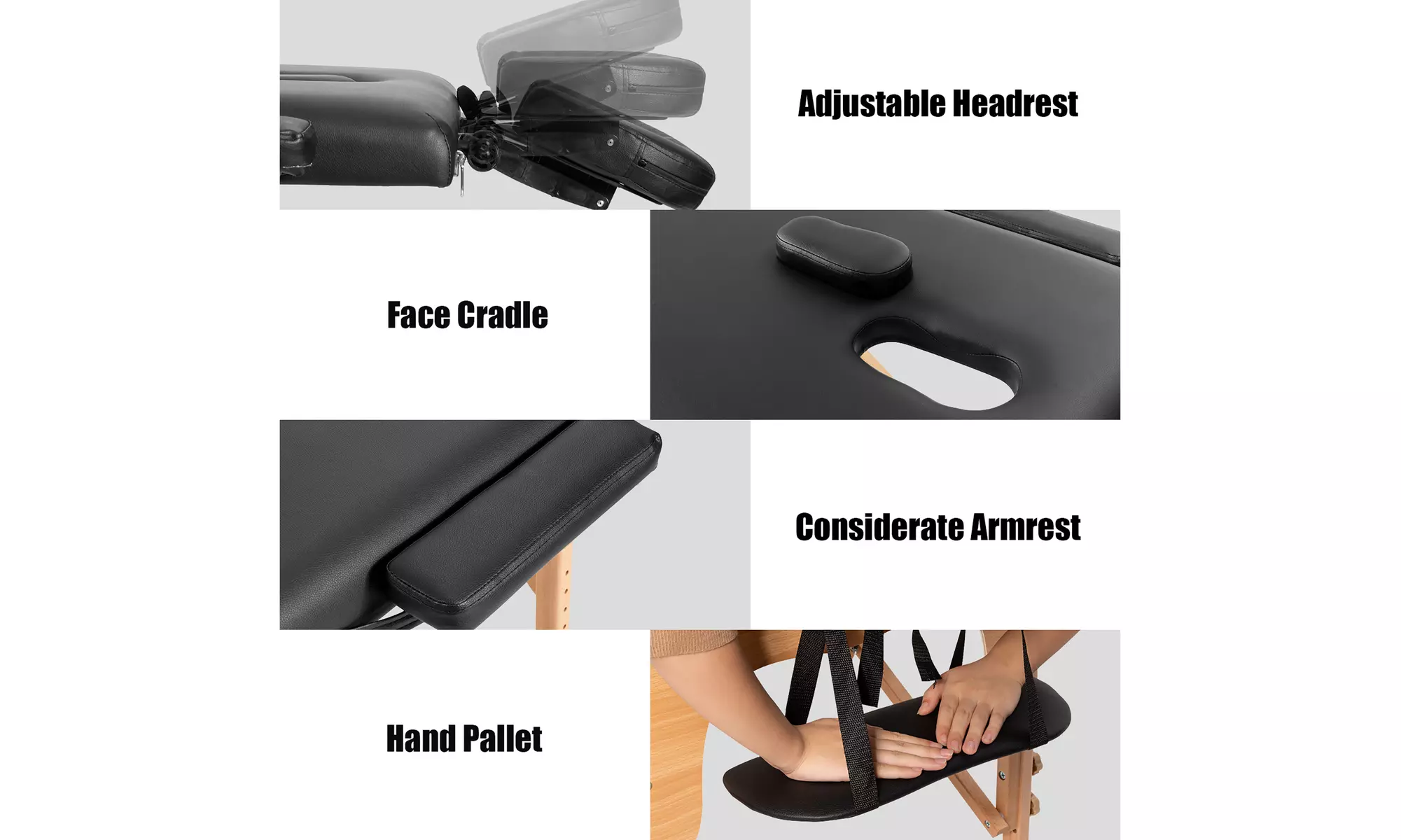84" Portable Massage Table Adjustable Spa Bed with Carry Case