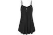 Women's Summer Tank Tops Button V Neck Pleated Strap Camisole   - Second Medium