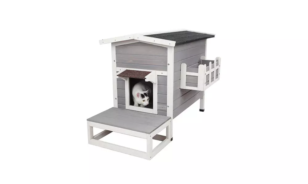 Feral Cat House, Larger Design for 3 Adult Outdoor Cats - Primary Image
