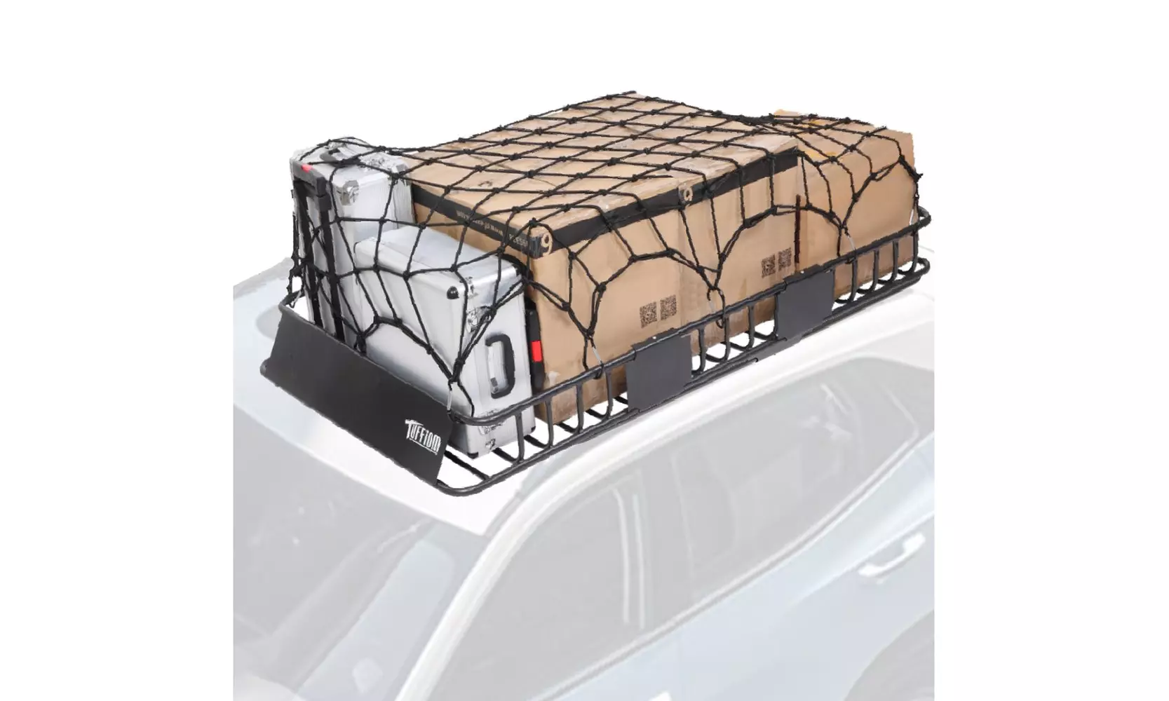 Extension Roof Cargo Carrier Steel Basket Luggage Box, 250lbs - Primary Image