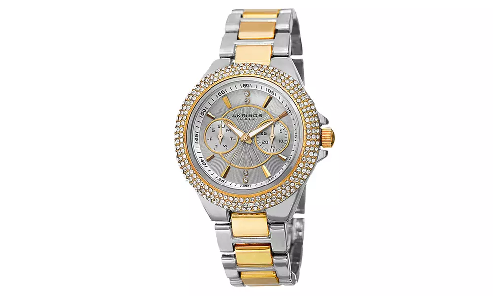 Akribos XXIV Women's Swiss Multifunction Crystal Watch AKGP789TTG - Primary Image