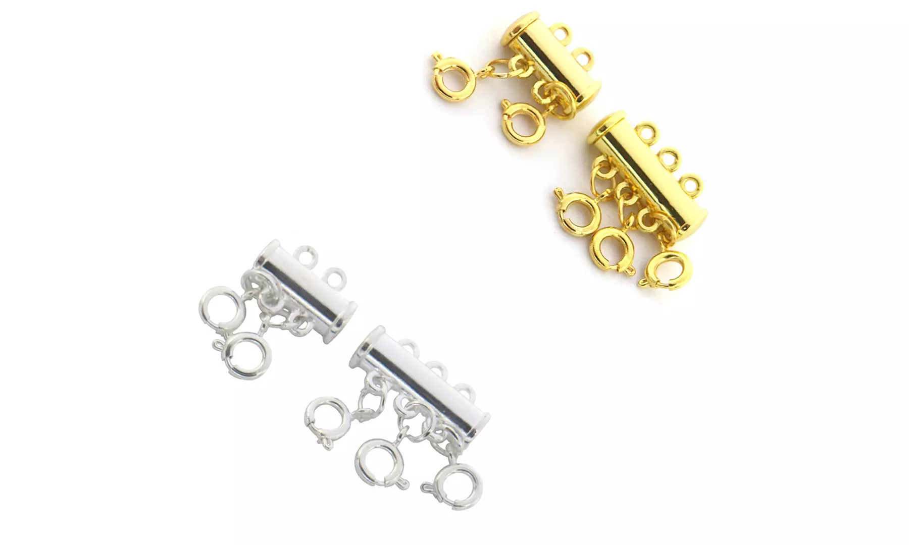 Sterling and 14K Gold Necklace Layering Clasp (4 Piece Set) - Second Medium