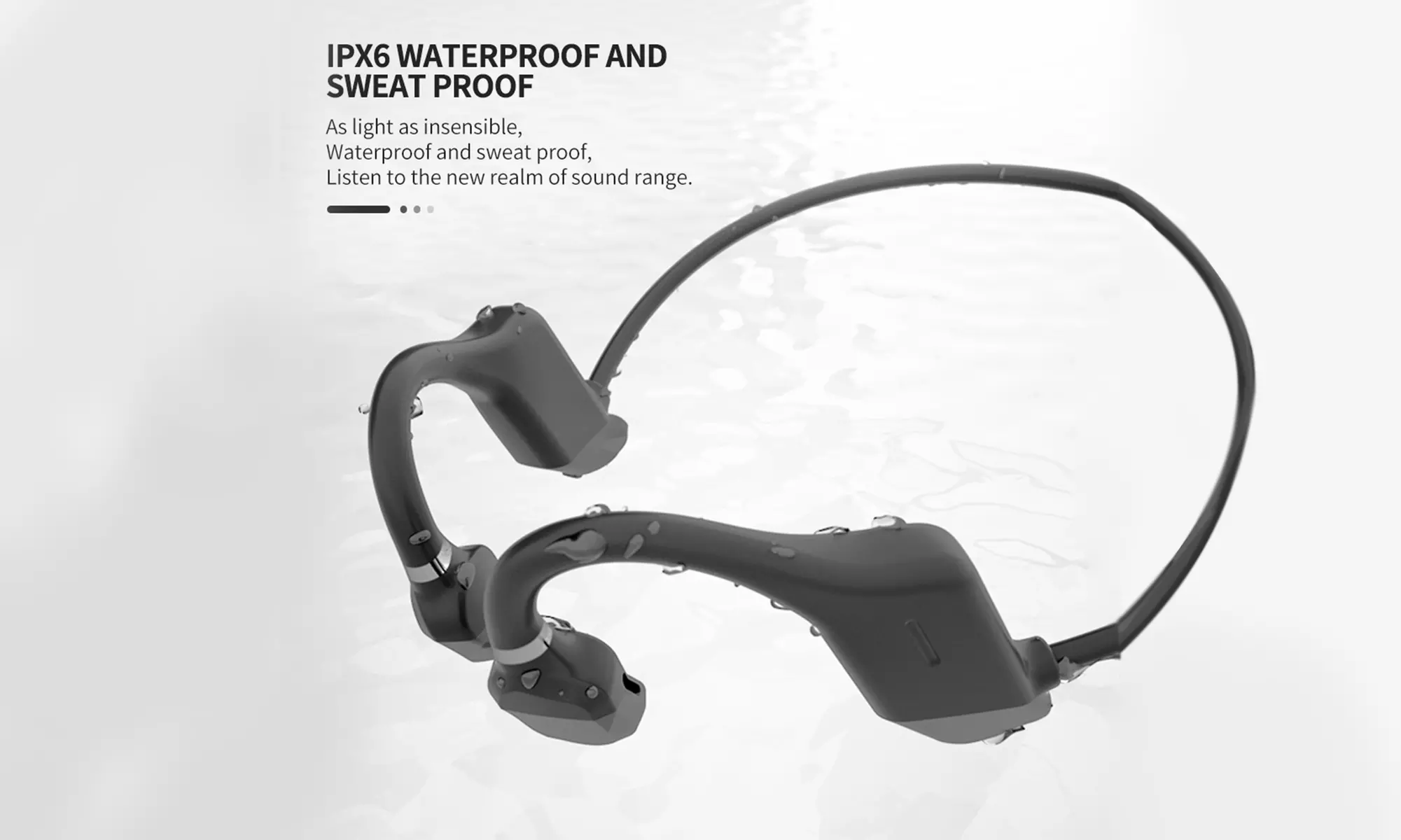 Bluetooth Bone Conduction Sport Headphones Sweat Resistant Wireless Built-in Mic