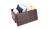 F-03L Practical PVC Leather Rectangle Shape Surface with Line Footstool Brown