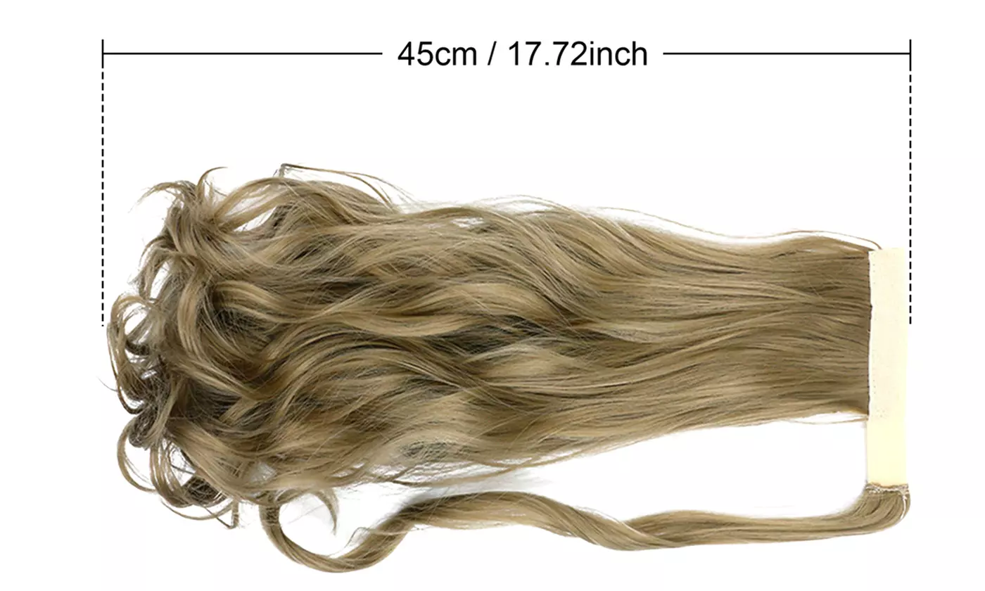 Women Long Curly Wavy Wrap Around Ponytail Extension Synthetic Hair Piece Clip