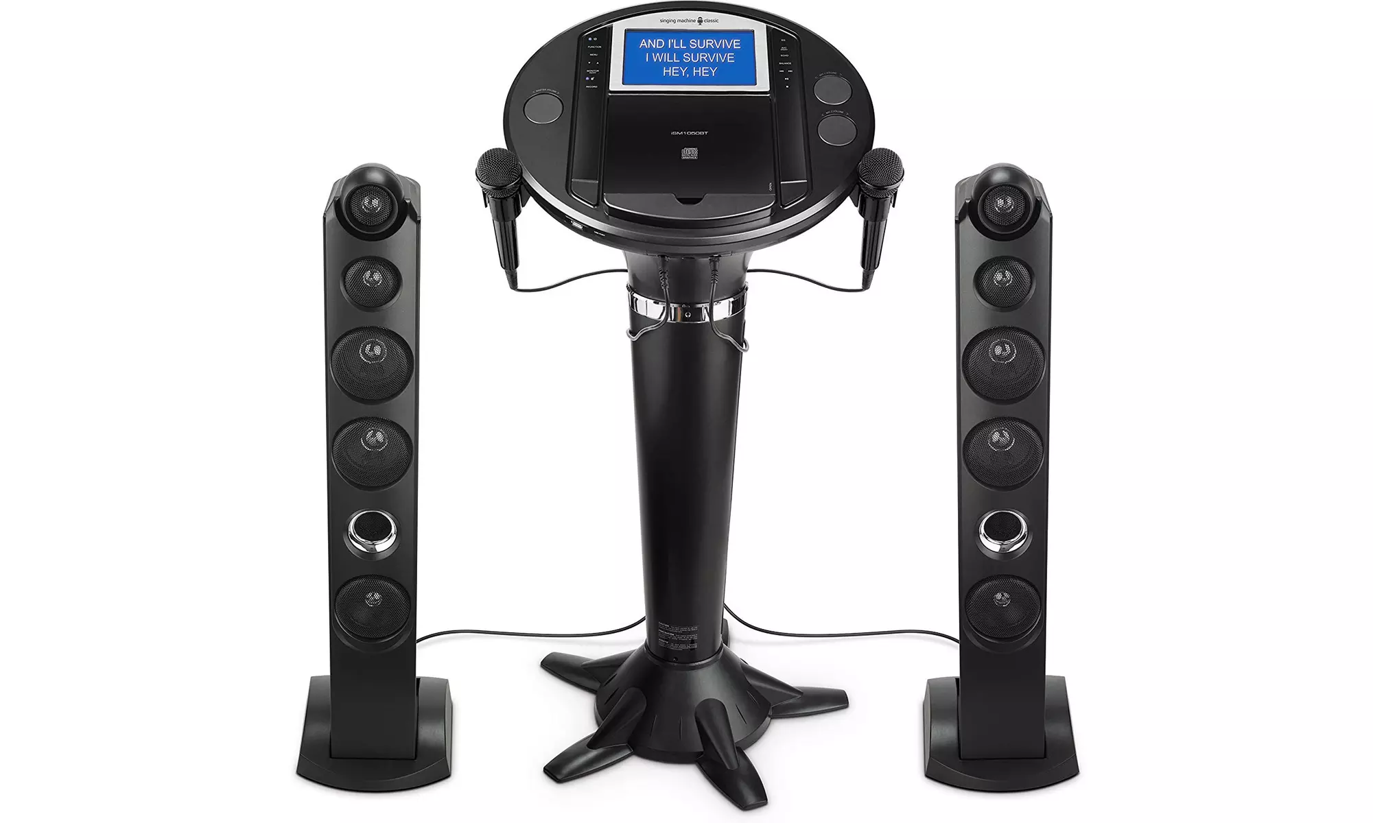 Singing Machine Bluetooth Enabled, CDG, Recording, MP3 Karaoke Pedestal - Black - Primary Image