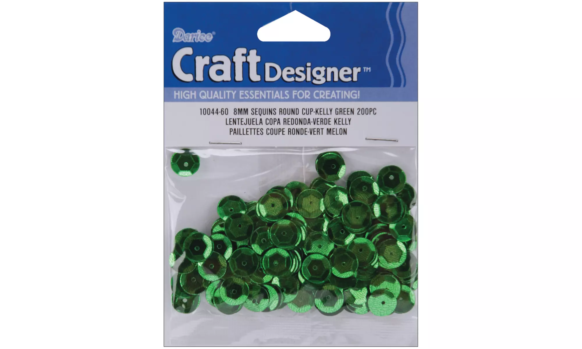 Darice Cupped Sequins Kelly Green 8mm - Second Medium