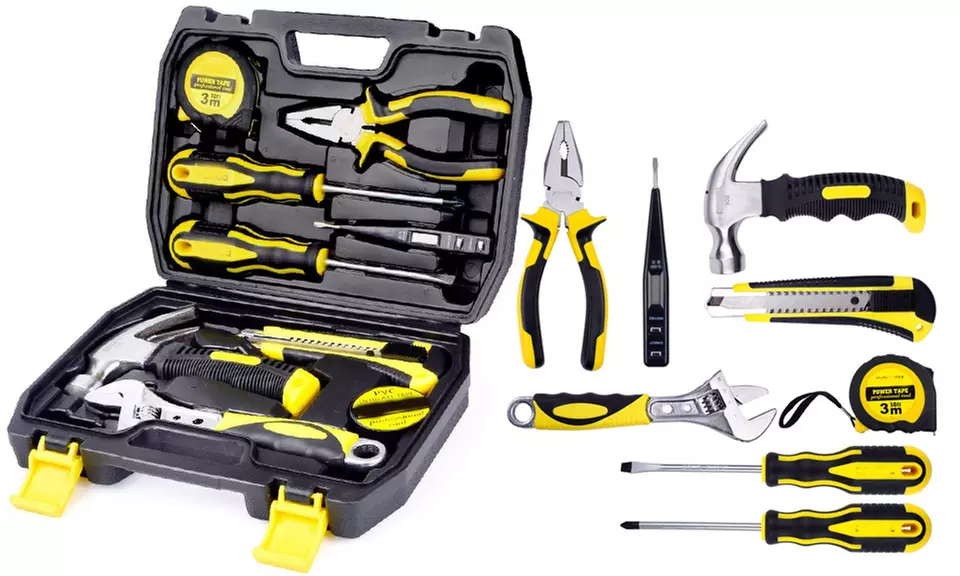 9PCS Small Tool Kit Mini Portable Tool Set Hand Tool Kit with Plastic Tool box - Second Medium