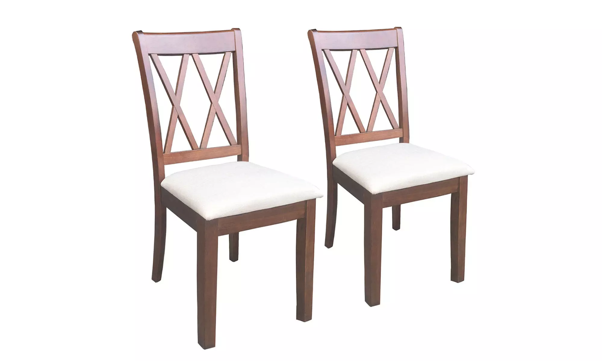 Set of 2 Dining Side Chairs Fabric Upholstered Seat Armless High Back Furniture