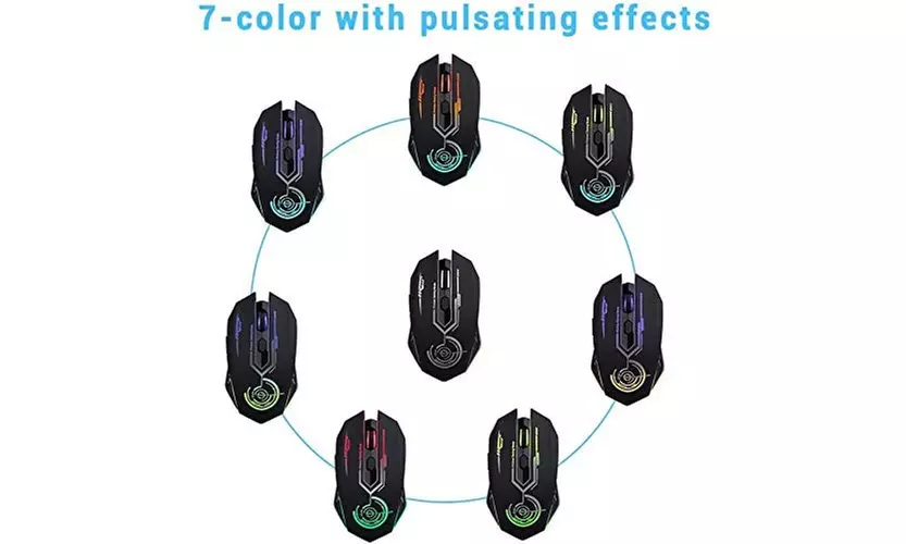 Uhuru VM-02 Wireless Gaming Rechargeable Mouse Up to 10000 DPI (Black) - New