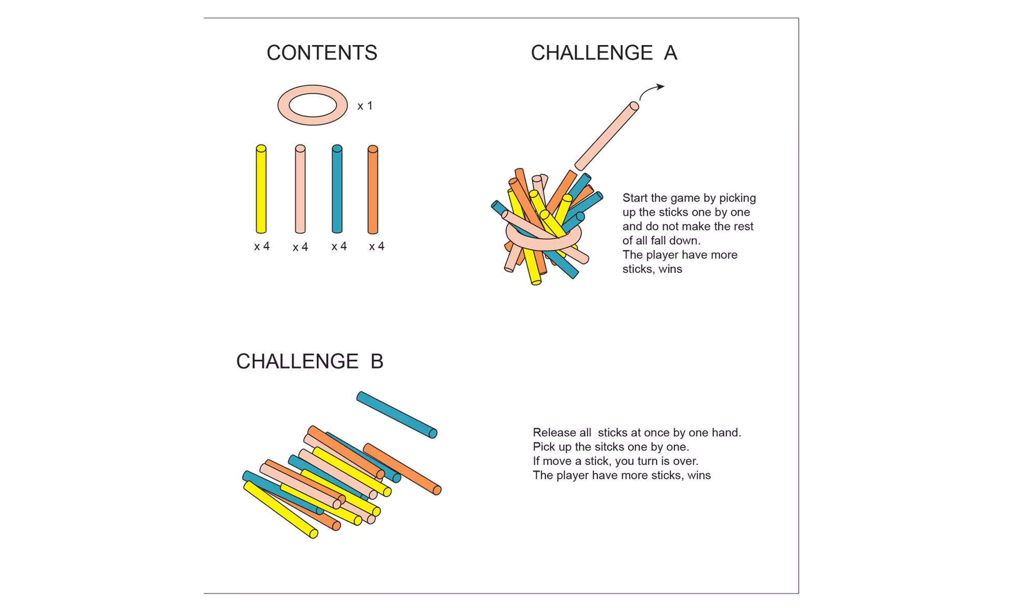 Zummy Pick up Sticks Educational Toys Wooden Toys for Kids Travel Games 