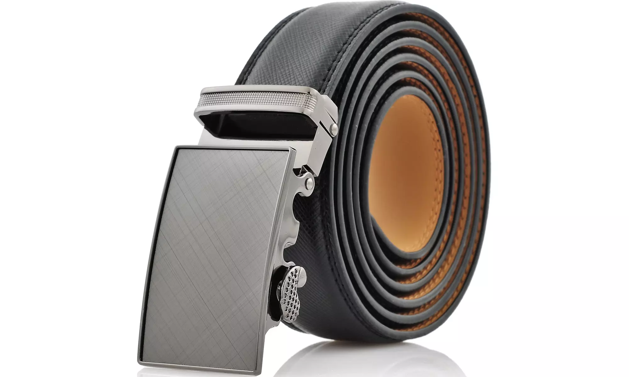 Mio Marino Men Genuine Leather Dress Belt With Automatic Ratchet Buckle