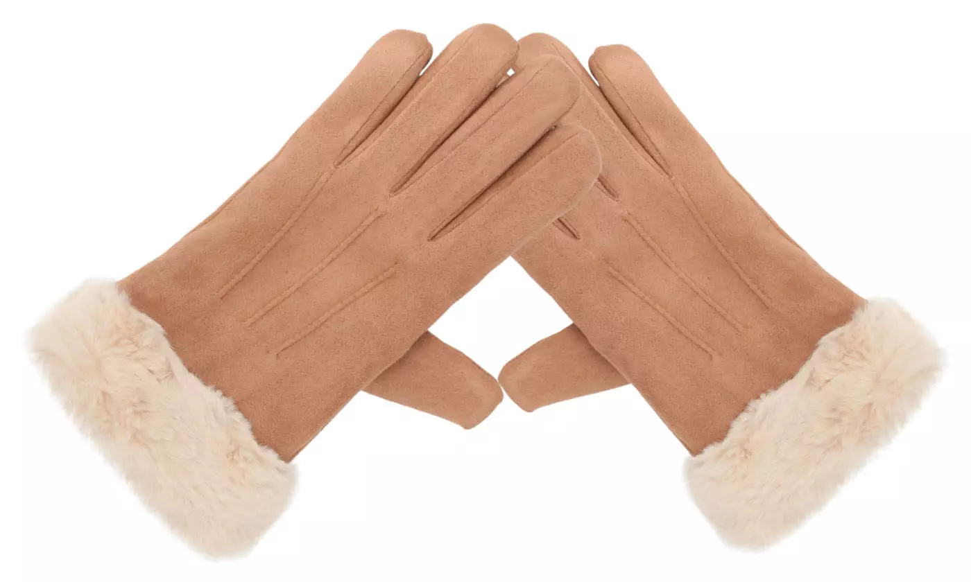 Women Winter Gloves Soft Suede Like Warm Plush Lined Touchscreen Gloves