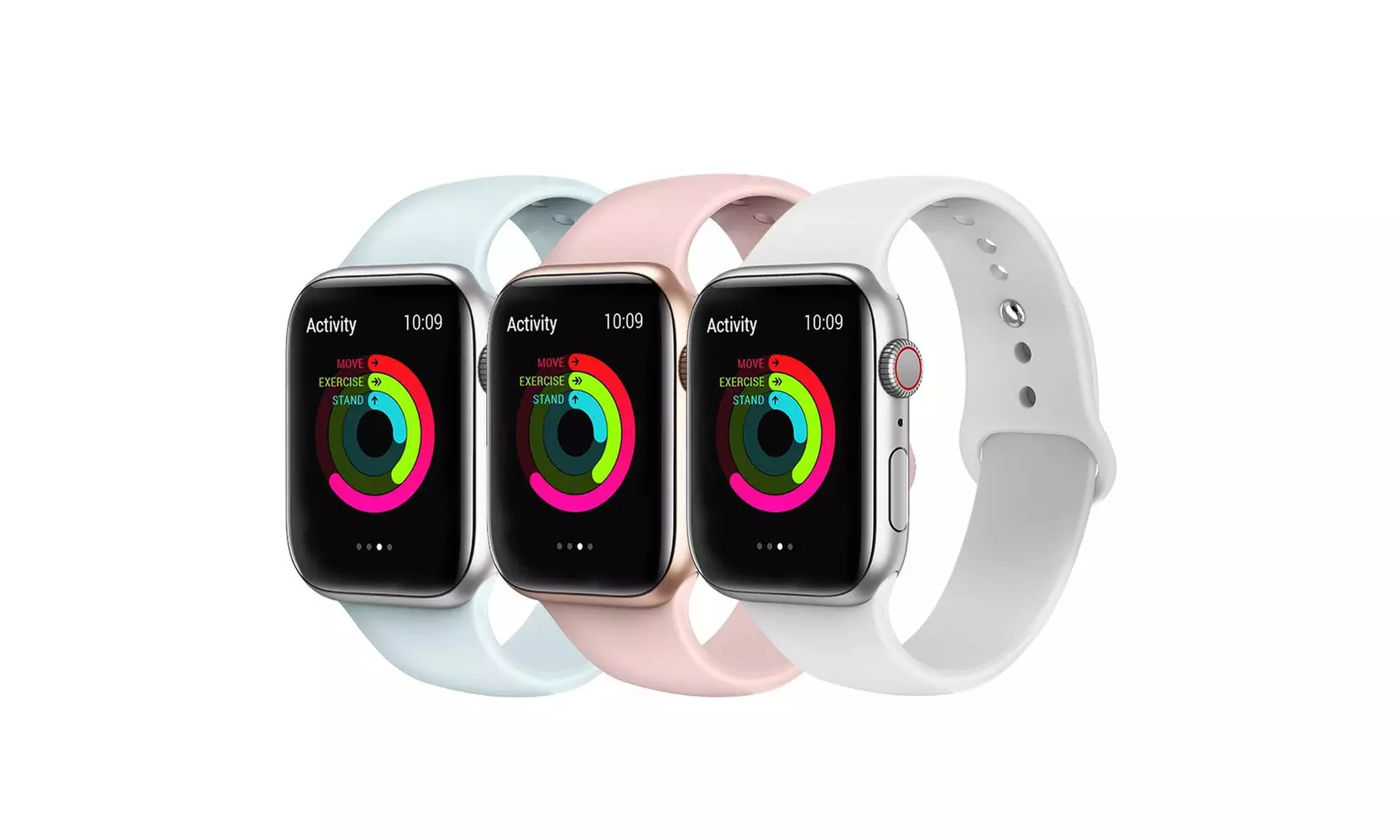 3 Pack Silicone Mix Color Sports Watch Band Replacement Strap Apple iWatch