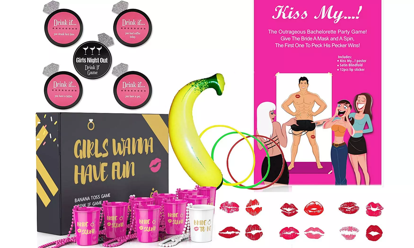 Bachelorette Party Decorations Games - Pack of 56 - Primary Image
