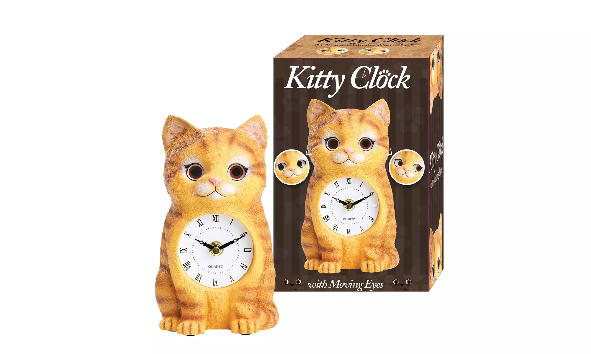 Cat Clock with Moving Eyes - Second Medium
