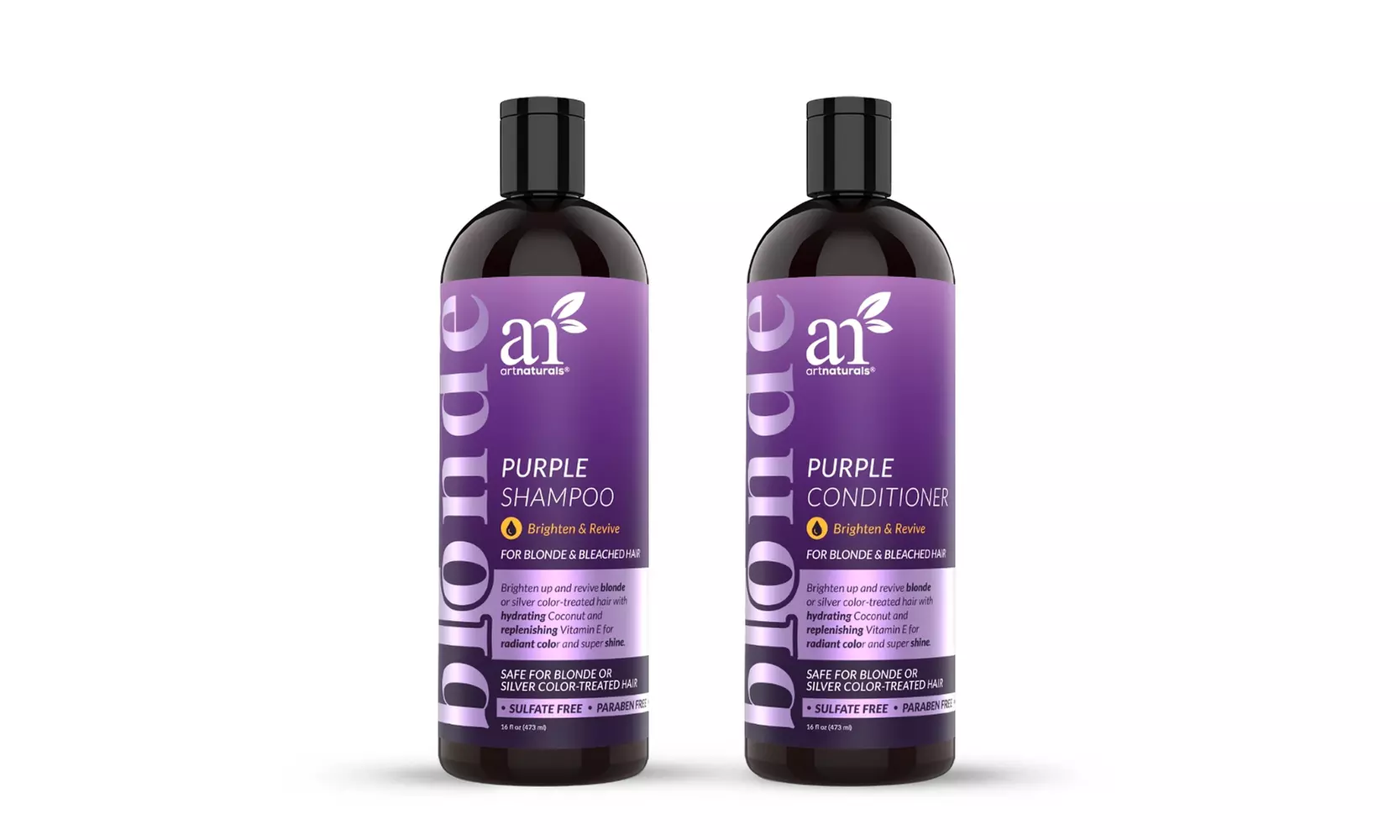 Artnaturals Purple Shampoo and Conditioner - Blonde/ Silver /Gray Hair (16 Oz) - Primary Image