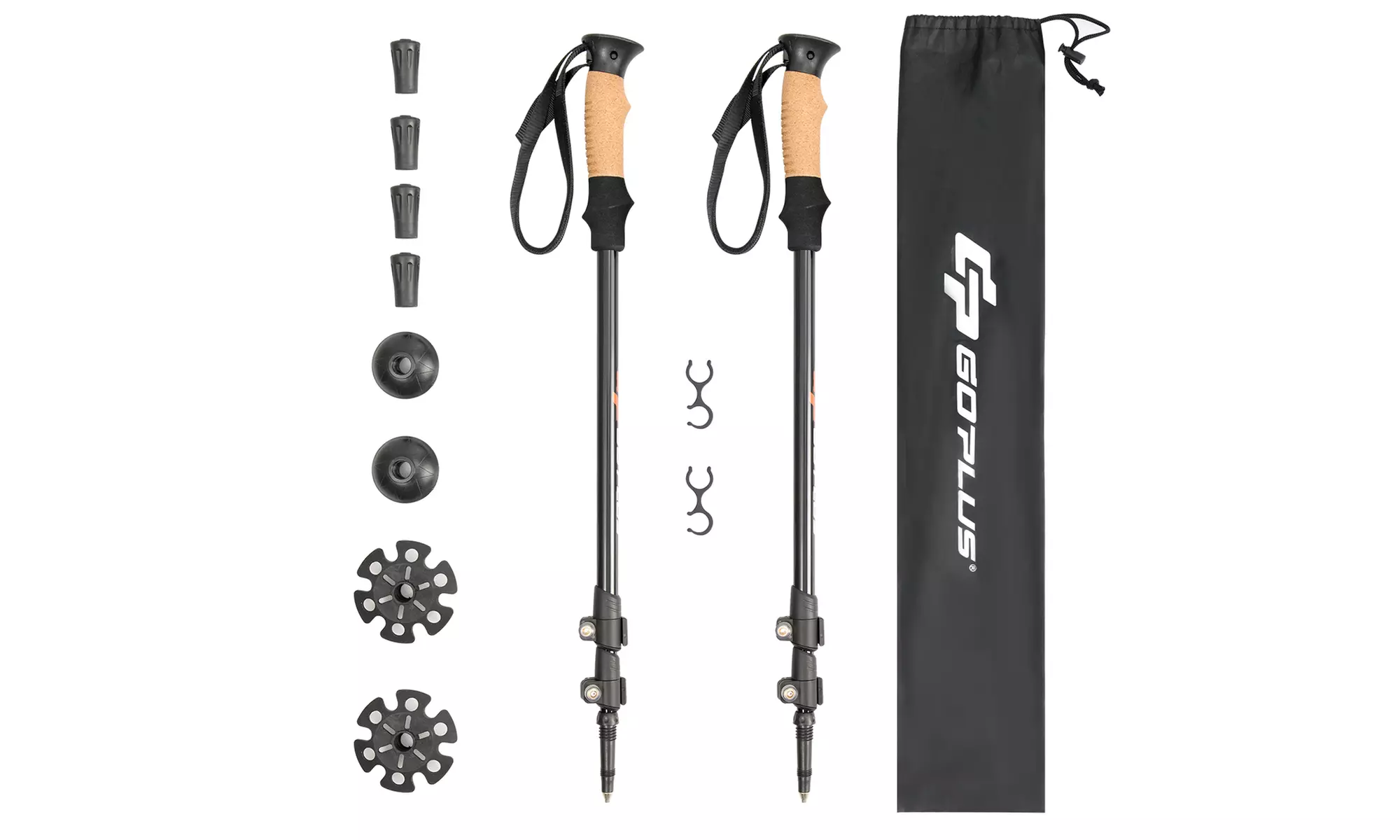 Goplus 2 PACK Trekking Hiking Sticks Poles Anti-slip Adjustable Alpenstock - Primary Image