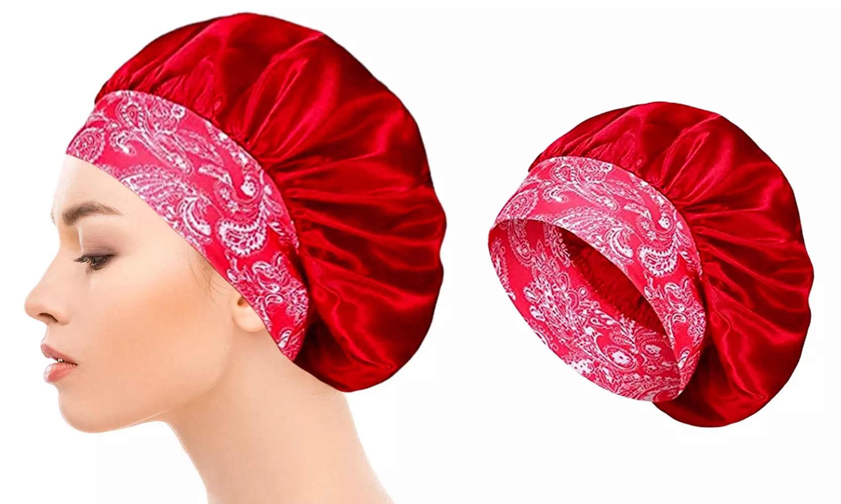 Women's Large Luxurious Silky Satin Sleeping Bonnet Headband Scarf