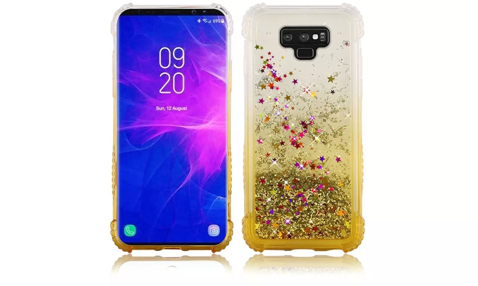 For Samsung Galaxy Note 9 Two Tone Color Design Quicksand Hard TPU Glitter Case - Second Medium