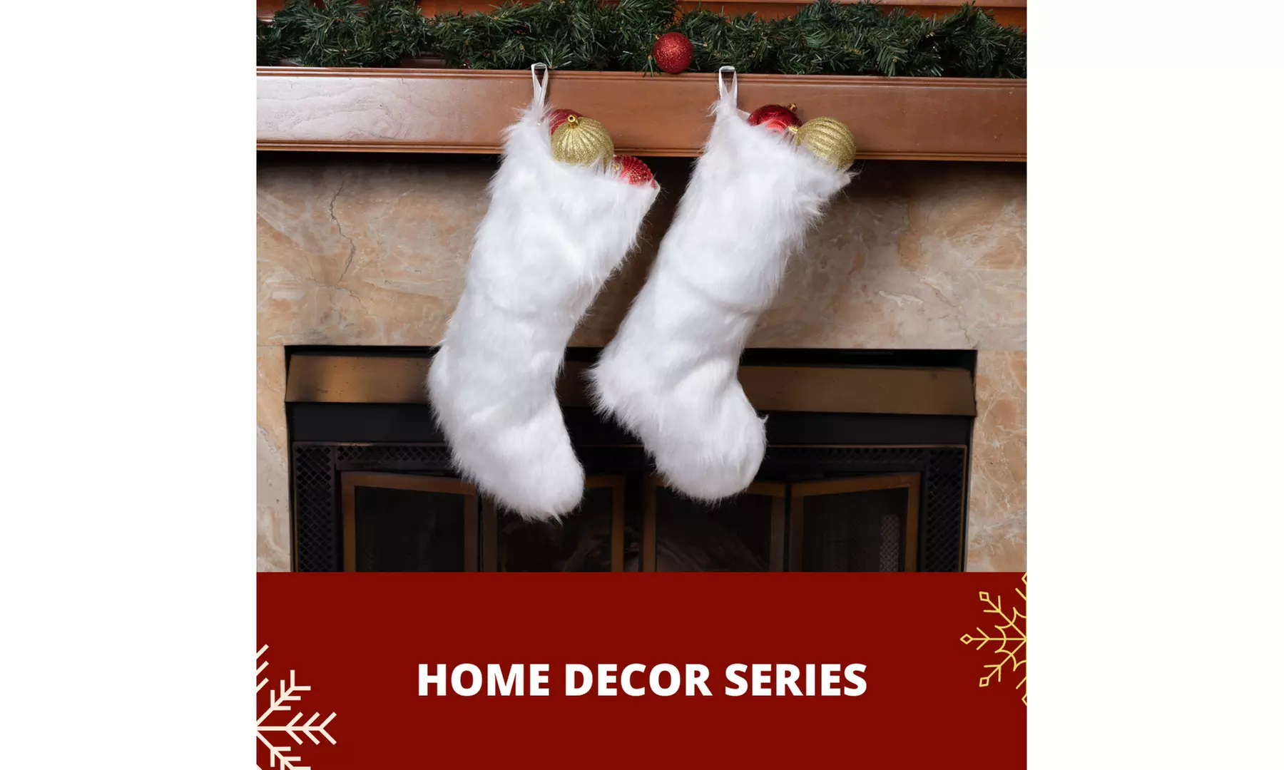 Jolly Christmas Stockings 2-Pack or 3-Pack Festive Holiday Décor