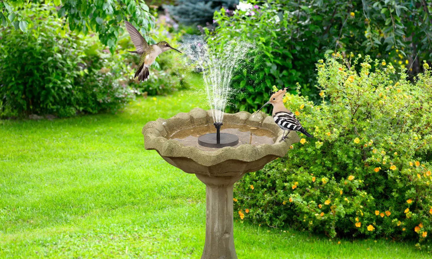 SolarEK Solar Powered Fountain Pump Floating Bird Bath Pond Pump w/ 6 Nozzles
