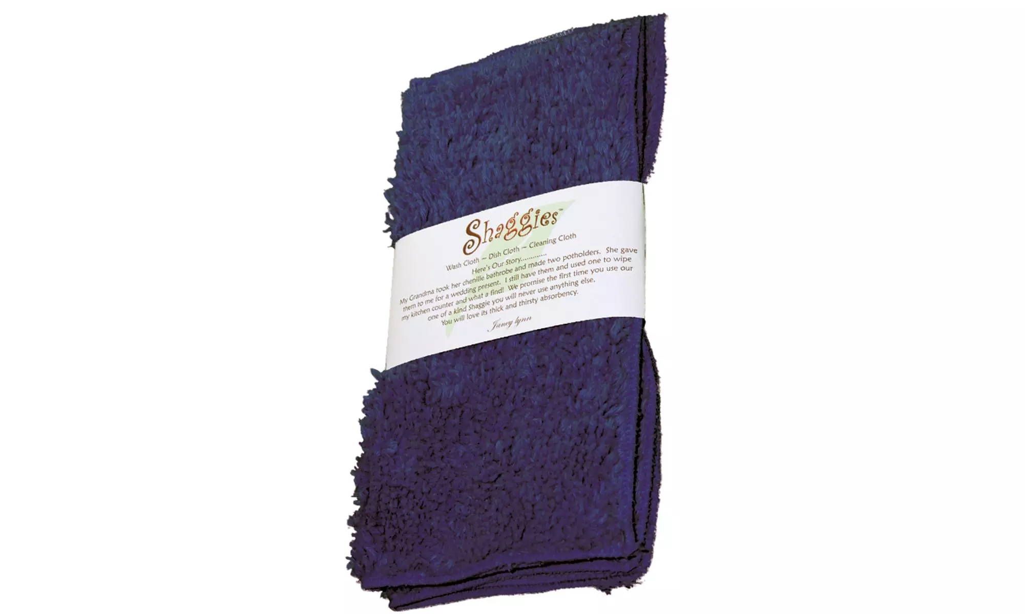 Janey Lynn Designs Out Of The Blue Shaggies 10" x 10" Cotton Chenille Washcloth - Primary Image