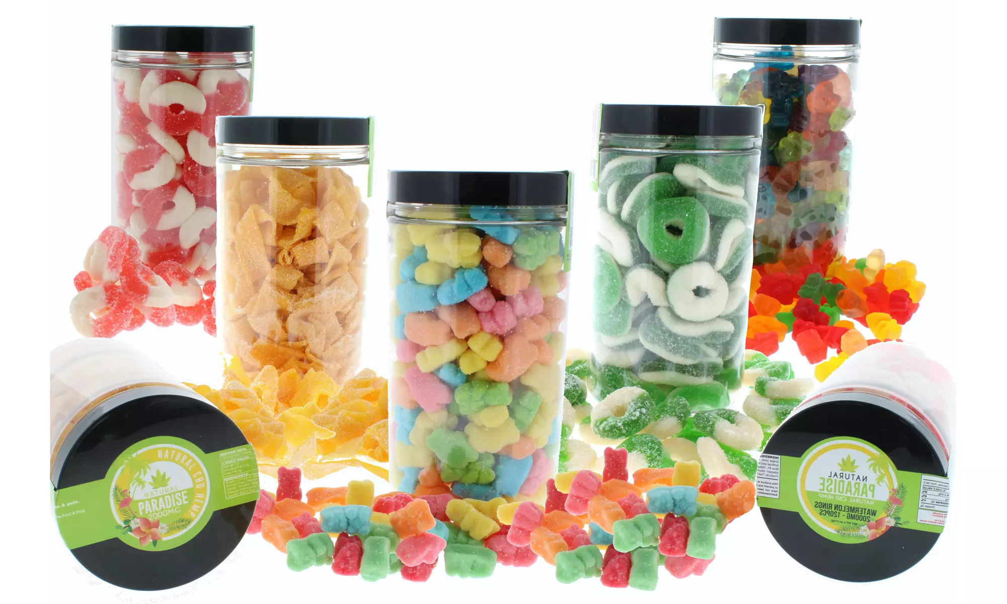 EXTRA Large 2000mg CBD Gummies Jar (120-250 Pieces) - Primary Image