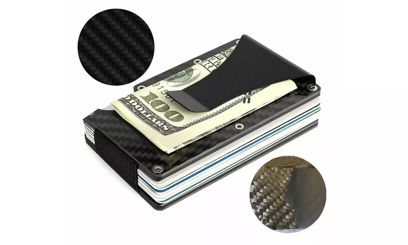 Men Stainless Steel Elastic Band Slim Money Clip Credit Card Holder Wallet Purse - Primary Image