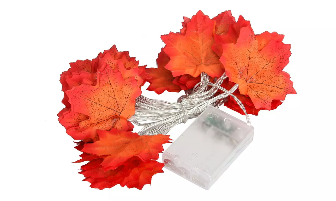 ItBelongs2U Fall Maple Leaf Style String Lights for Halloween Christmas Party 