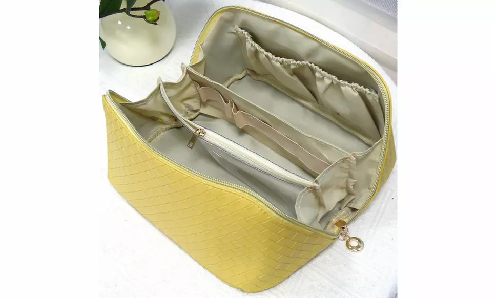 Large Capacity Lay Flat Makeup Bag Travel Cosmetic Bag Multifunctional Storage