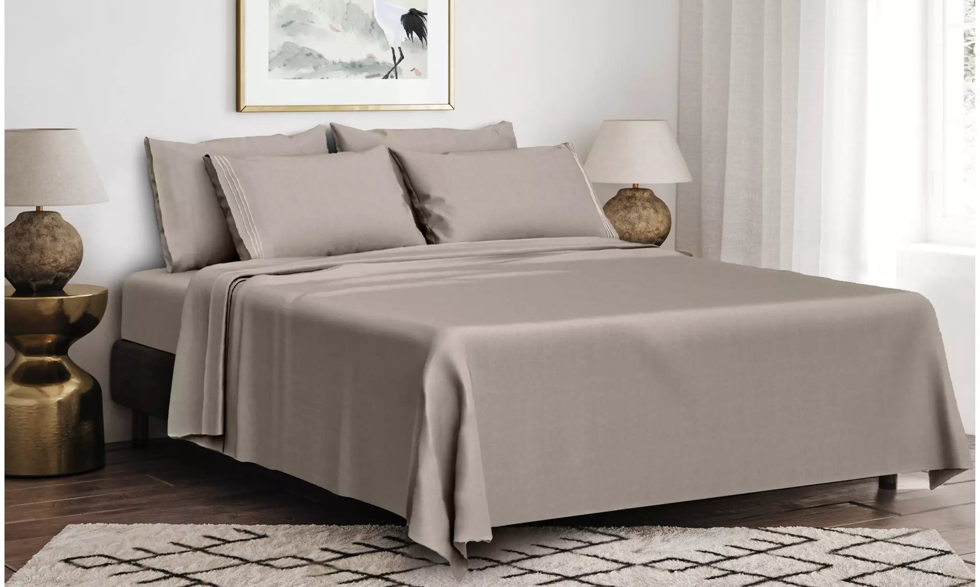 6PC Lux Decor Hypoallergenic Deep Pocket Bed Sheet Set (14 Colors!)