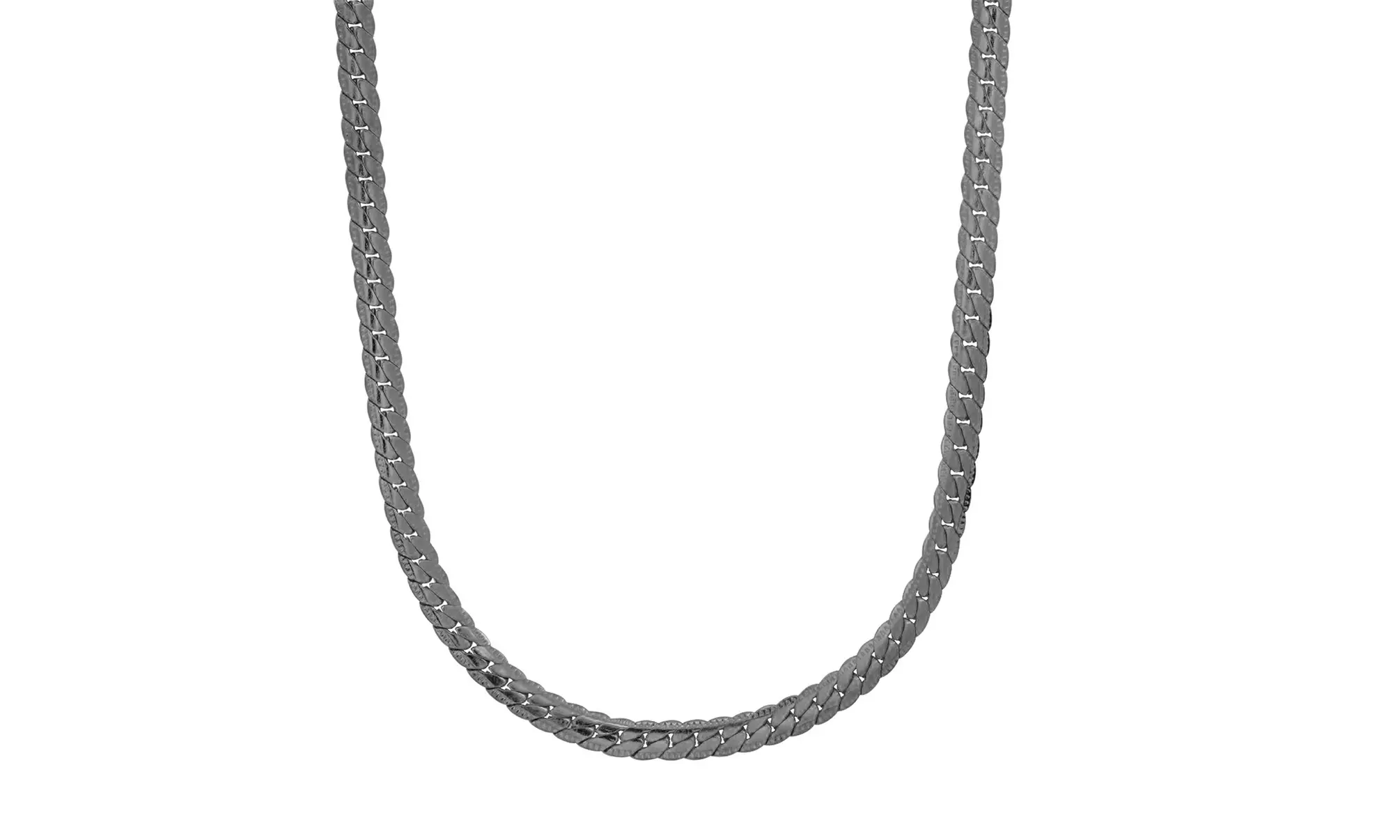 Men's Stainless Steel Curb Cuban Link Flat Necklace Chain