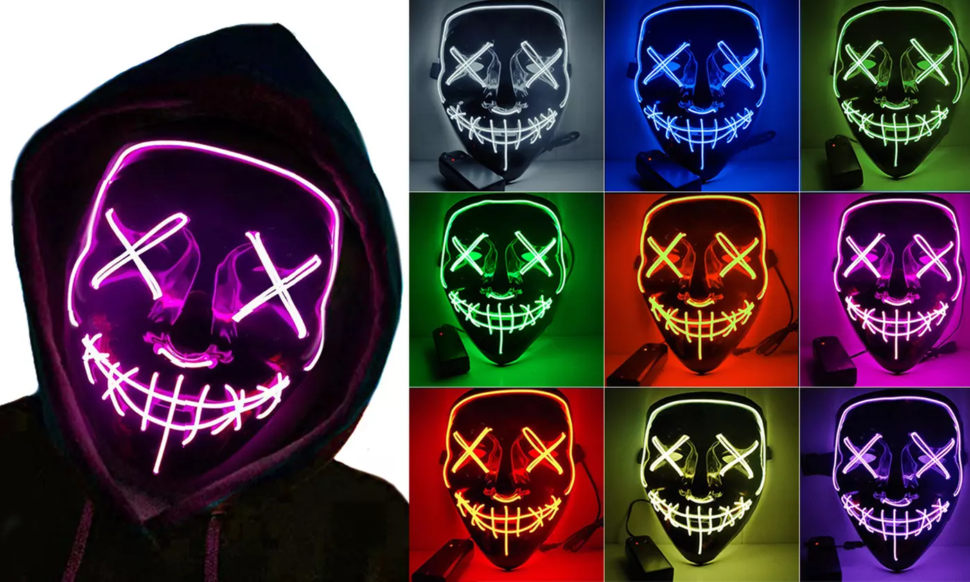 Halloween Scary Mask LED Light Up Mask for Halloween Festival Party Costume  - Primary Image