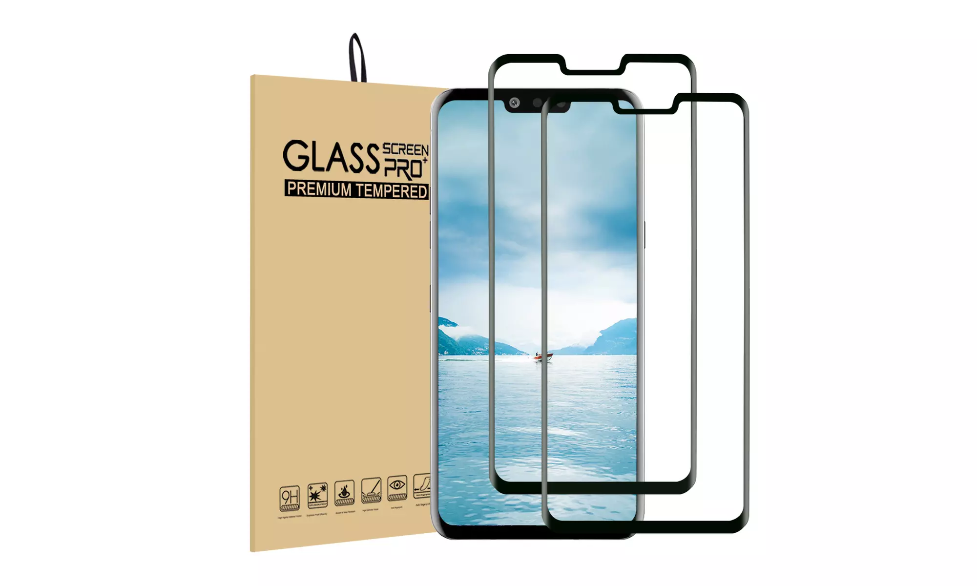 Full Coverage Tempered Glass Screen Protector 3D Curved For LG G8 Thinq - Primary Image