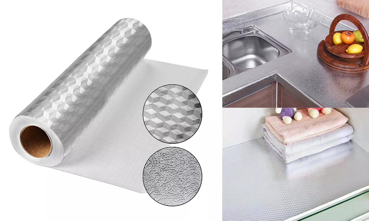 Kitchen Self Adhesive Aluminum Stickers Dust Oil Proof Waterproof Foil Wallpaper - Primary Image