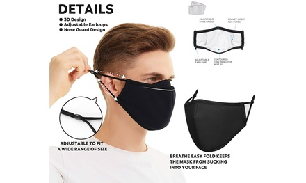 black cloth adjustable face mask