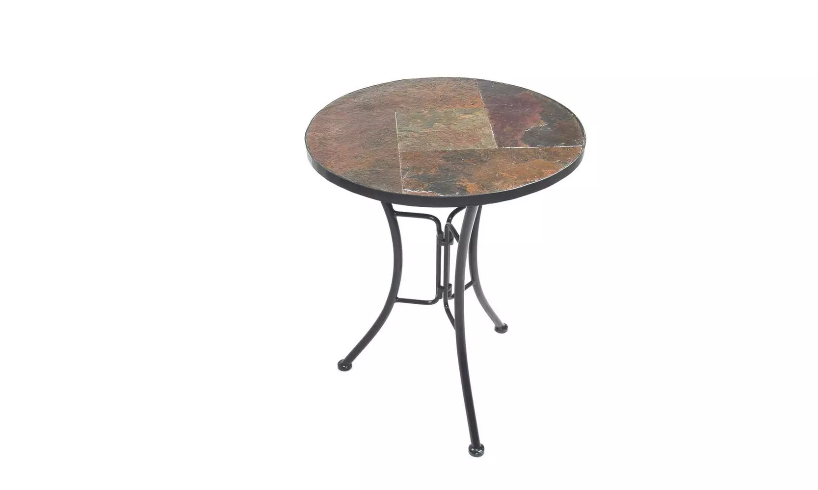 4D Concepts 601404 Slate Round Top Coffee Table - Metal/Slate - Primary Image