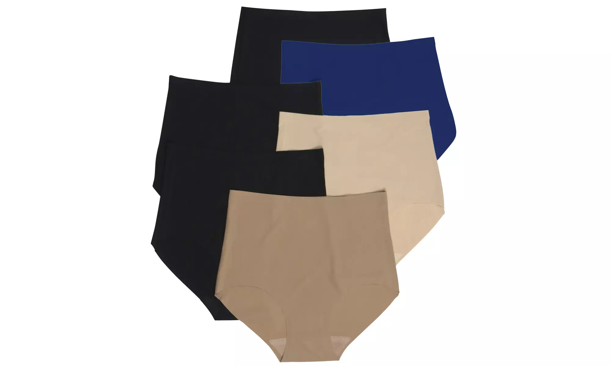 Plus Size High-Waisted Tummy-Control No Show Briefs (6-Pack) - Primary Image