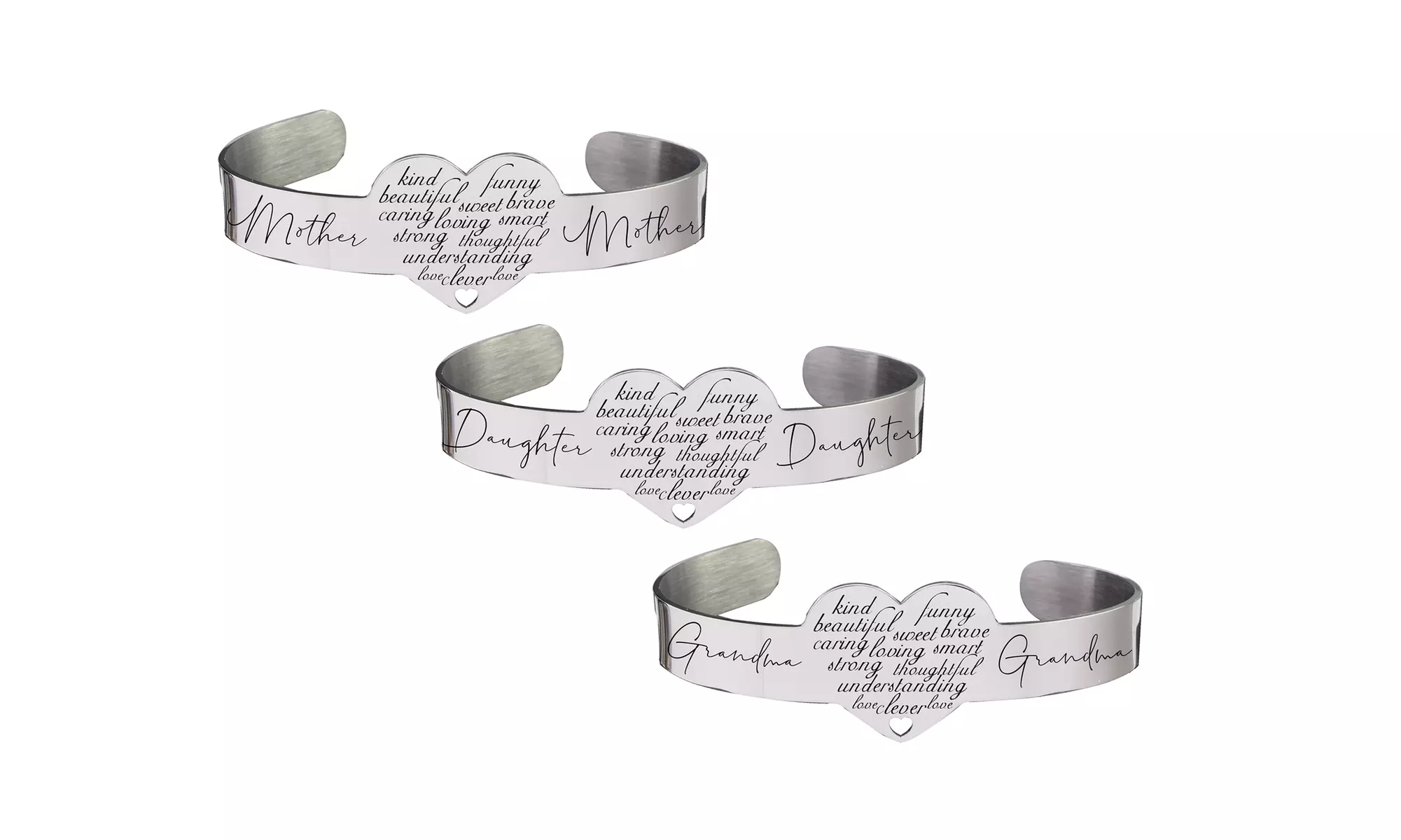 12mm Heart Cuff Bracelet By Pink Box - Primary Image