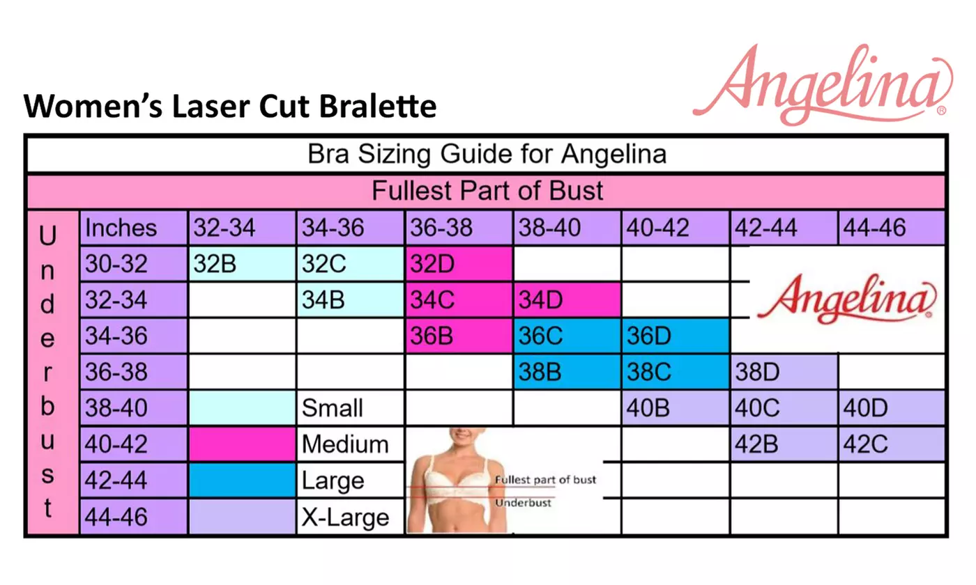Angelina Women's Wire-free Laser Cut Bralettes with Lace Back Design (3-Pack) - Second Medium