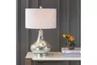Emilia 26" Mirrored Mosaic LED Table Lamp, Silver by JONATHAN  Y - Second Medium