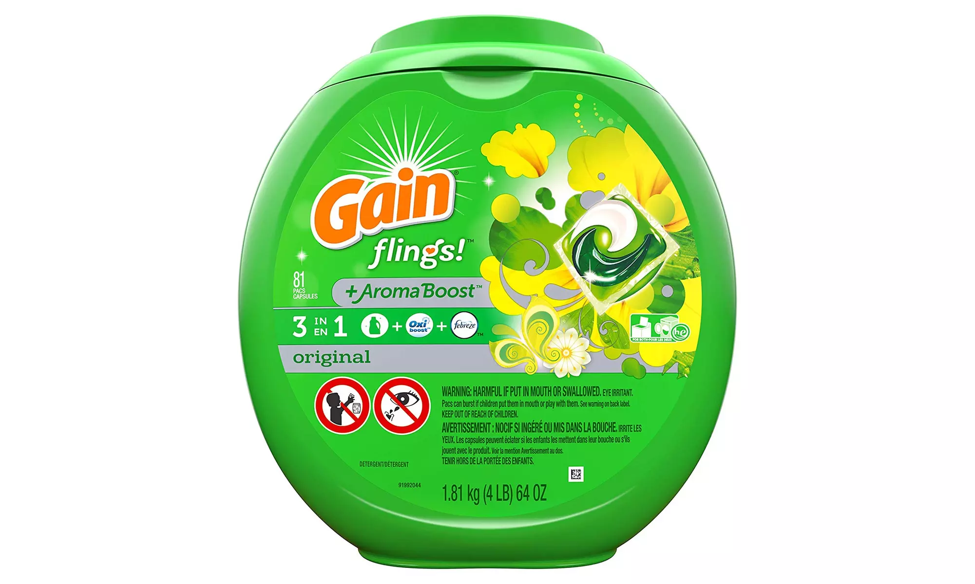 Gain flings! Liquid Laundry Detergent Pacs, Original, 81 Count - Primary Image