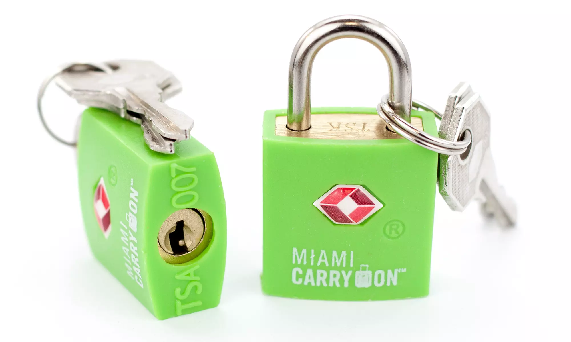 Miami CarryOn TSA Approved Padlock Pair - Keyed Luggage Lock - Keyed Different