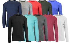 3-Pack Waffle-Knit Thermal Shirt; Soft Fabric & Regular Fit