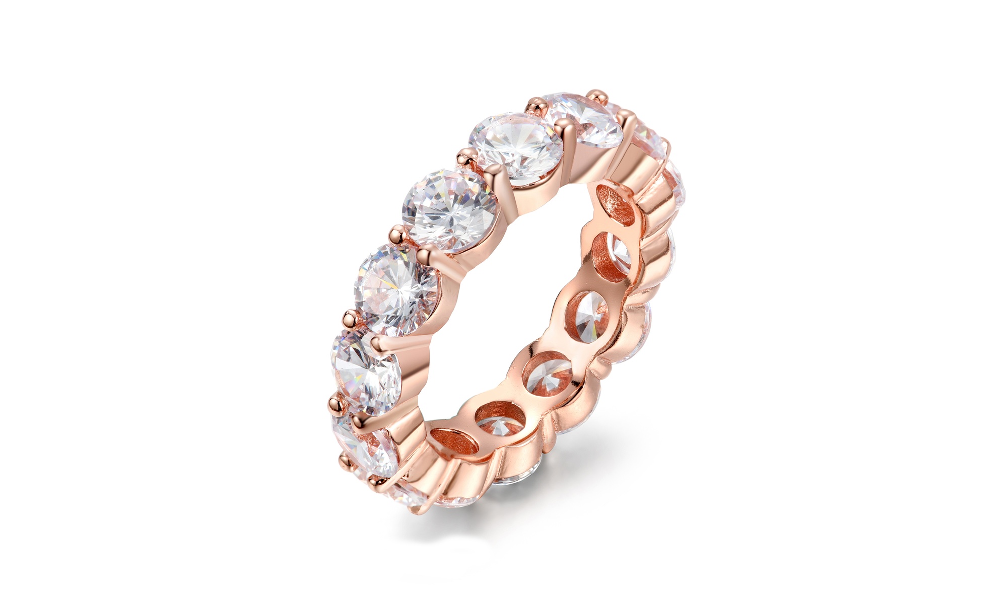 Luxury Cubic Zirconia Eternity Ring Collection in Sterling Silver 